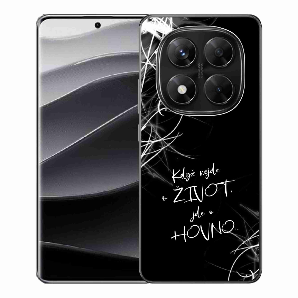 Gél borító mmCase a Xiaomi Redmi Note 14 Pro 5G/Poco X7 5G számára - vicces szöveg 16 fekete háttér