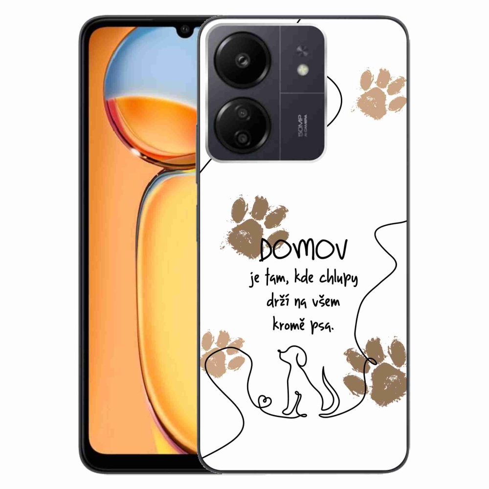 Gél borítás mmCase a Xiaomi Poco C65/Redmi 13C készülékhez - kutya motívum fehér háttérrel