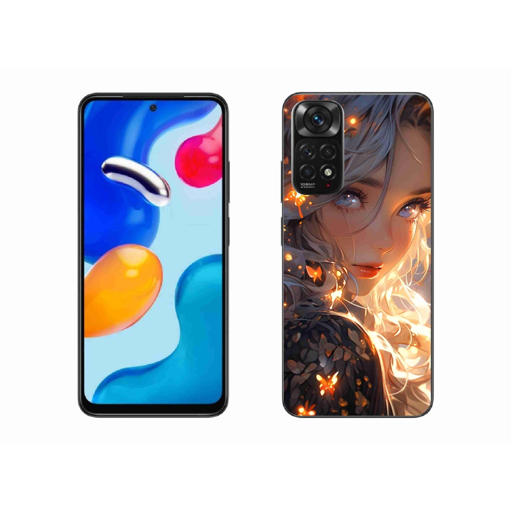 Gél borító mmCase a Xiaomi Redmi Note 11 4G-hez - lány és pillangók
