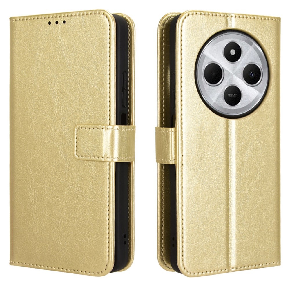 Őrült könyv tok Xiaomi Redmi 14C/Poco C75-hez - arany színben