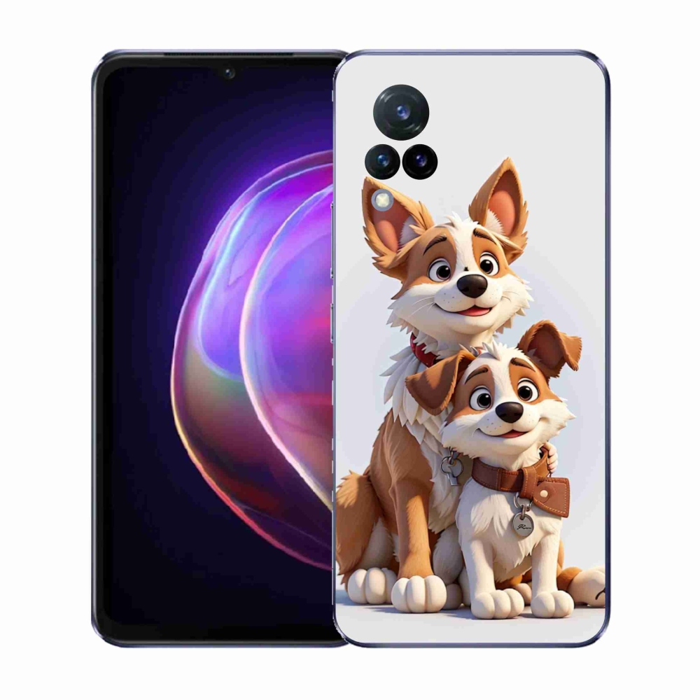 Gél borító mmCase a Vivo V21 4G/5G-n - kutyák rajzolása