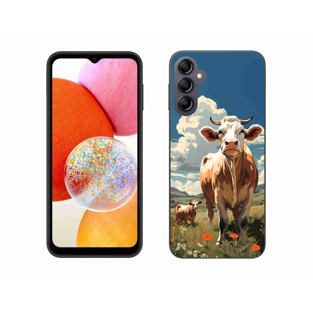 Zselés borítás mmCase Samsung Galaxy A14 4G/5G - tehenek a réten