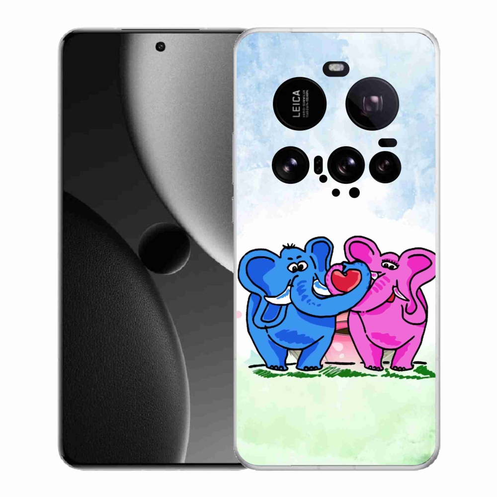 Gél borítás mmCase a Xiaomi 15 Ultra számára - szerelmes elefántok