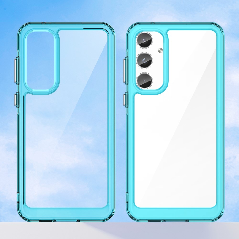 Gél tok kemény hátlappal Samsung Galaxy A55 5G készülékhez - világoskék színben