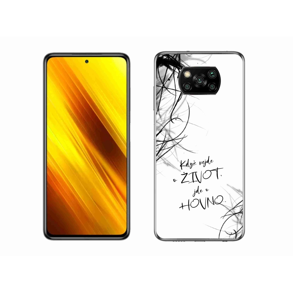 Gél borító mmCase a Xiaomi Poco X3 Pro számára - vicces szöveg 16 fehér háttér