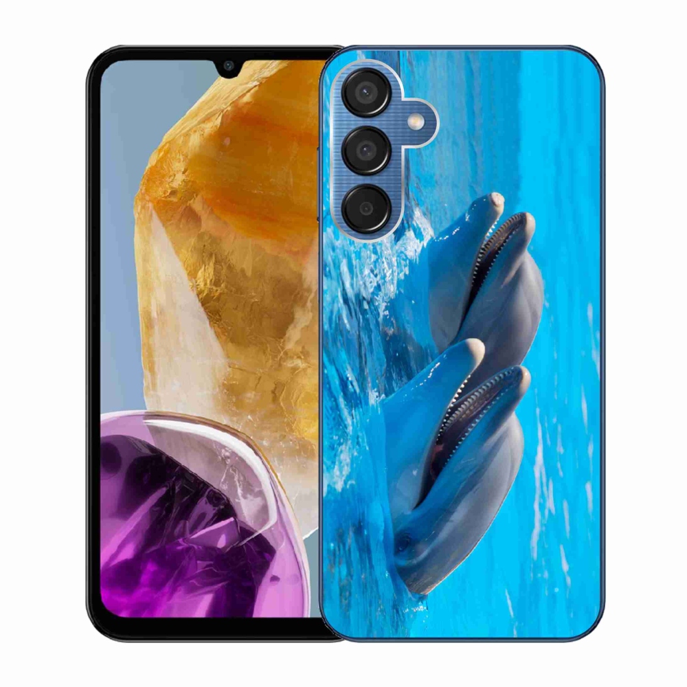 Zselés borítás mmCase Samsung Galaxy M15 5G - delfinek számára