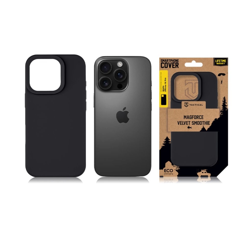 Tactical MagForce Velvet Smoothie Cover az Apple iPhone 16 Pro aszfalthoz