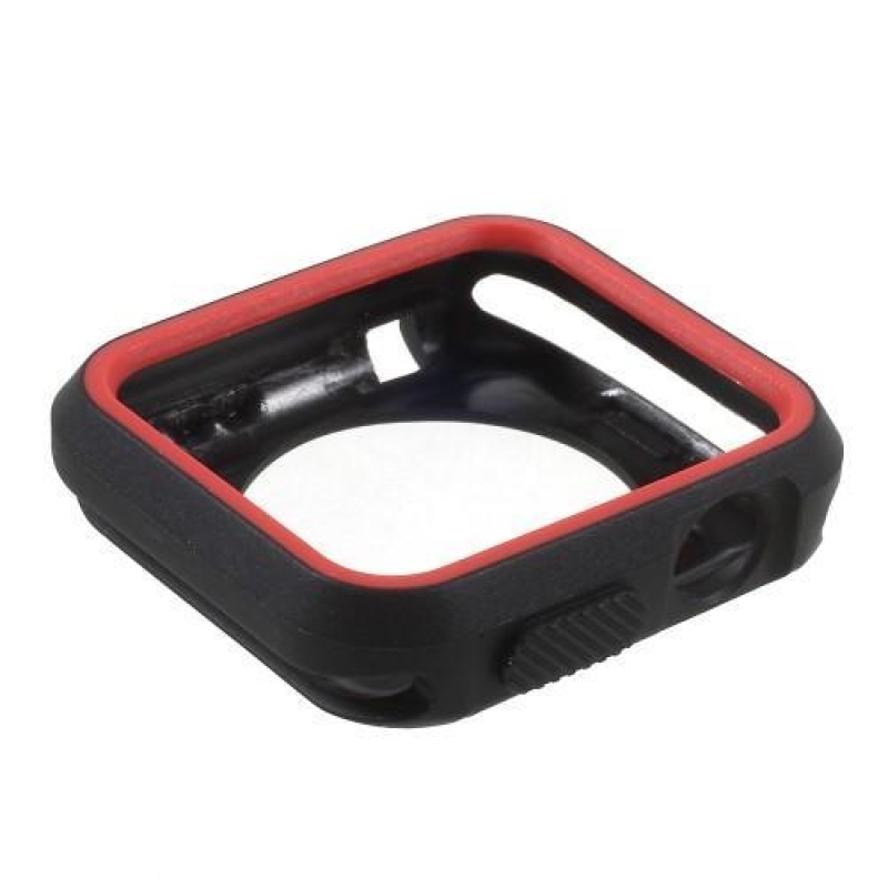 Keretes zselés tok Apple Watch 42mm órához - fekete/piros