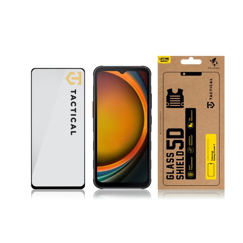 Taktikai üvegpajzs 5D üveg Samsung Galaxy Xcover 7 Fekete