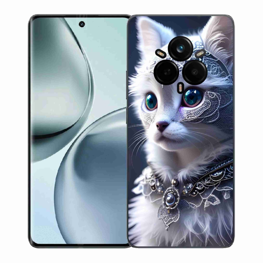Zselés borítás mmCase a Realme 14 Pro+ 5G készülékhez - fehér macska