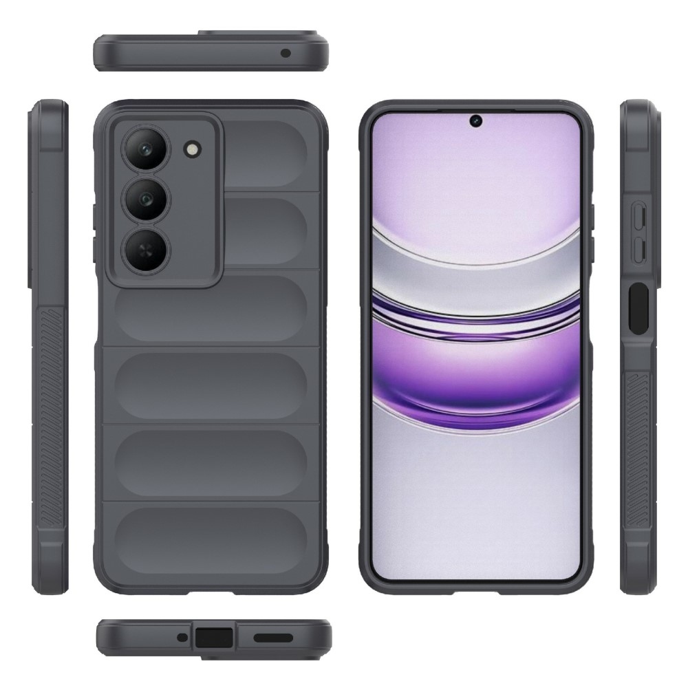 Rugg tartós zselés tok a Realme 14x 5G készülékhez - sötétszürke színben