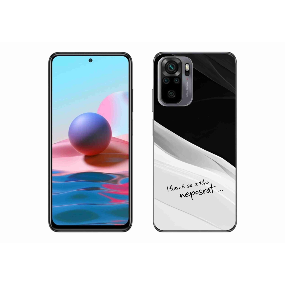 Gél borító mmCase a Xiaomi Redmi Note 10S-hez - vicces szöveg 13 fehér és fekete háttérrel