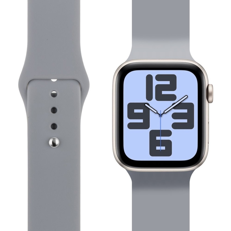Csomag:ME szilikon szíj Apple Watch 42-49mm M-L szürke órához