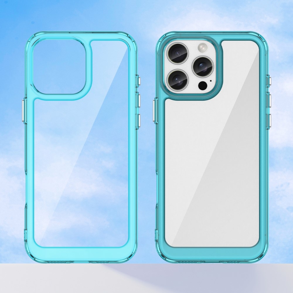 Gél tok fix hátlappal iPhone 16 Pro Max készülékhez - világoskék