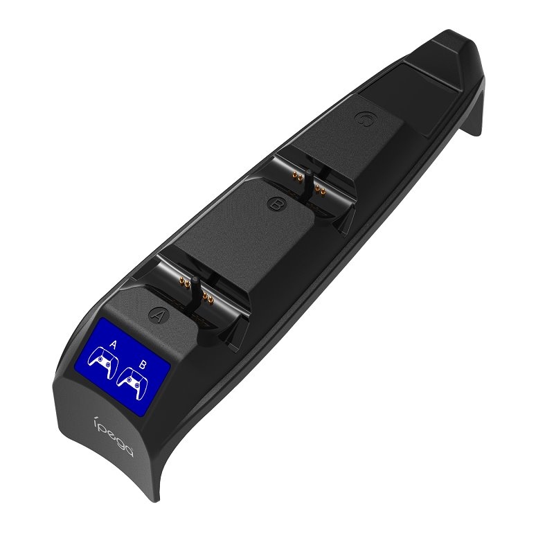 iPega P5S016 Dupla töltő dokkoló headset és kontroller tartóval PS5 Slim fehér színű PS5 Slimhez