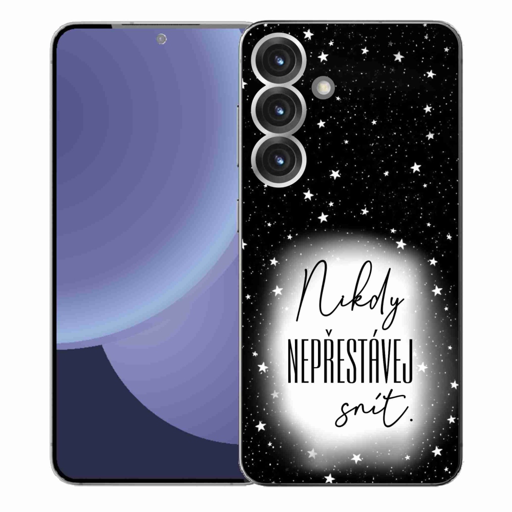 Gél borítás mmCase Samsung Galaxy S25+ - idézet 1 fehér és fekete háttérrel