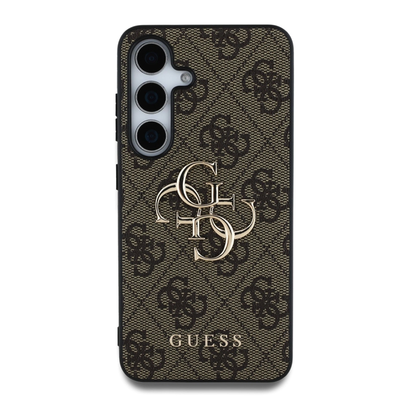 Guess PU 4G fém logó hátlap Samsung Galaxy S25+ barna