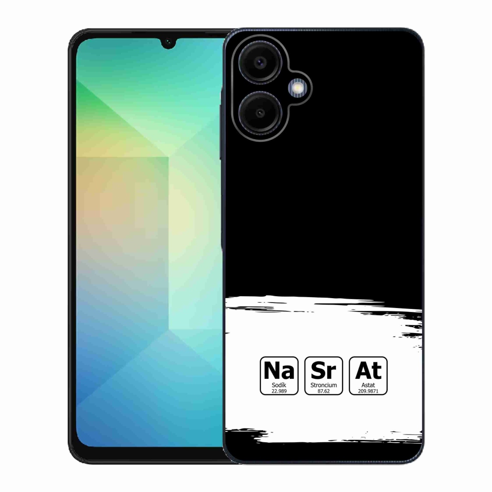 Gél borító mmCase Samsung Galaxy A06 4G - kémiai elemek fehér és fekete háttérrel