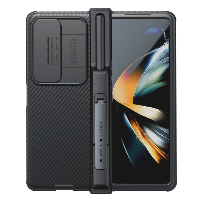 Nillkin CamShield PRO Slot+Stand Back Cover for Samsung Galaxy Z Fold 4 5G fekete