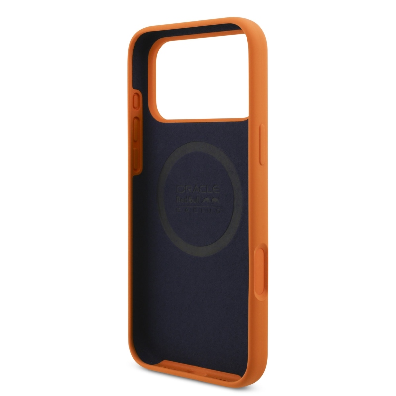 Red Bull szilikon kék gyűrűs MagSafe hátlap iPhone 17 Pro Max narancssárga színű készülékhez