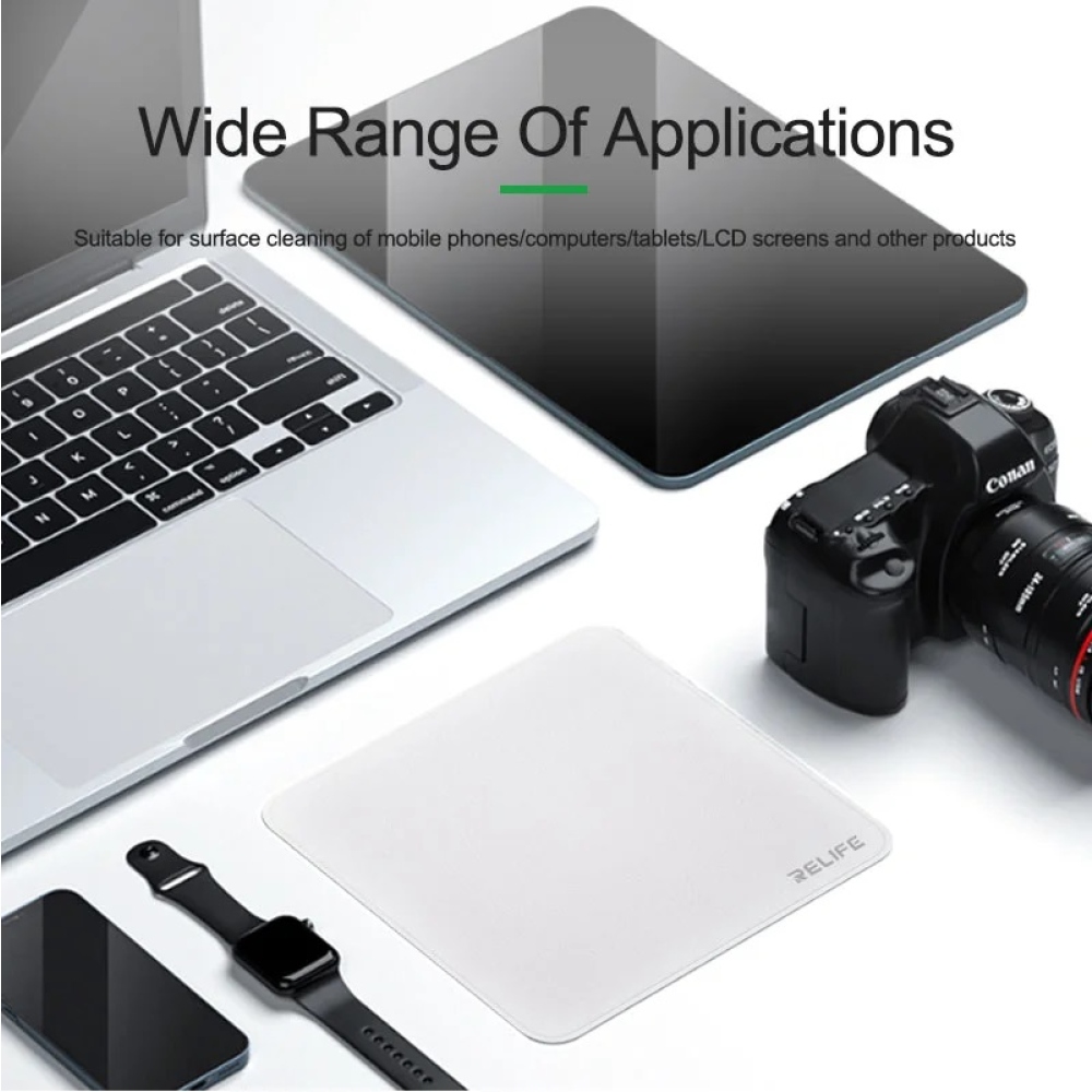RELIFE mikroszálas képernyőtisztító kendő (15,7 x 15,7cm) - szürke