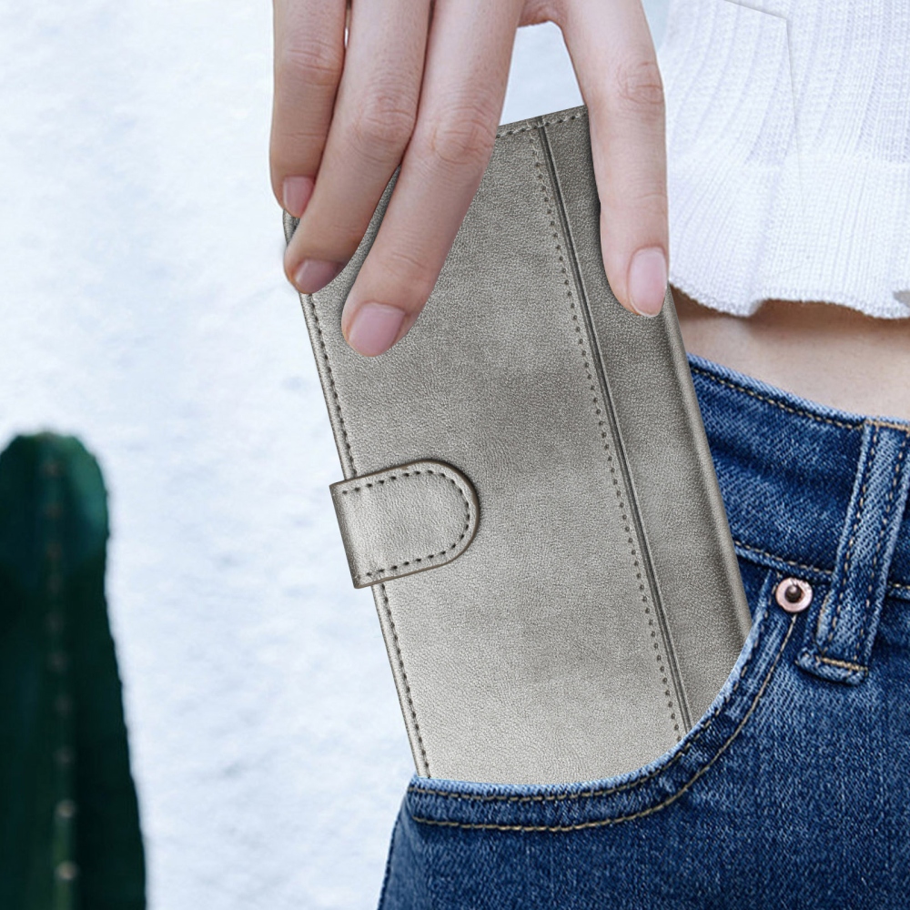 Retros könyv tok T-Mobile T Phone 3 készülékhez - szürke