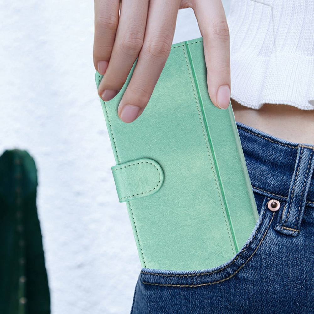 Retros könyv tok a T-Mobile T Phone 3 készülékhez - világoszöld