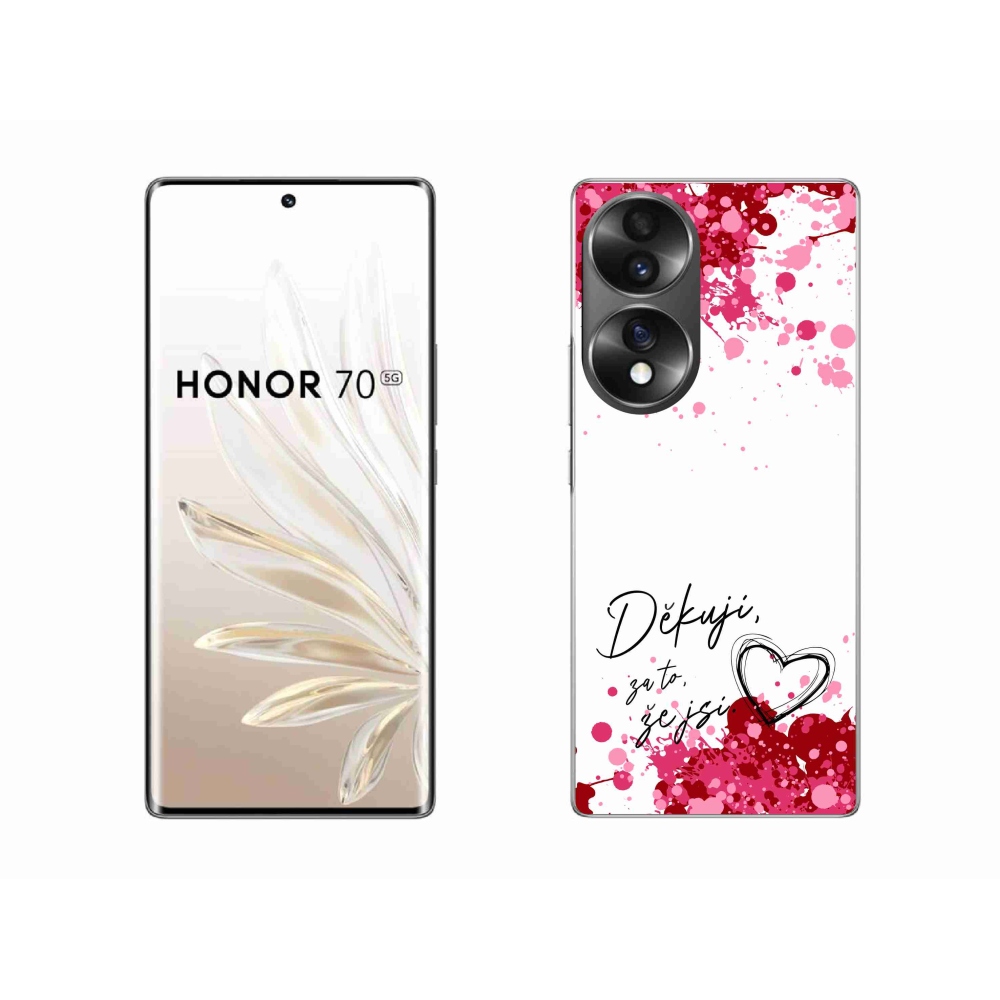 Gél borító mmCase a Honor 70 készülékhez - szerelmes szöveg 2 fehér háttér