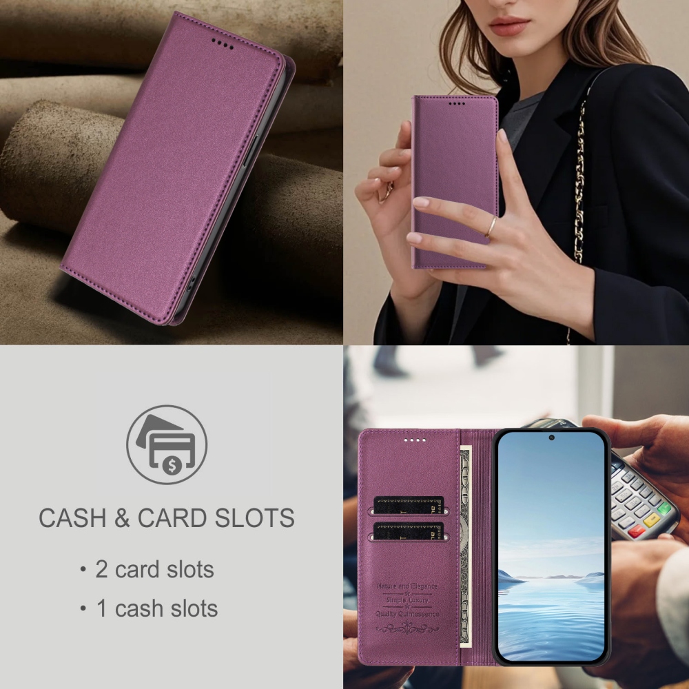 RFIDS könyvtáska a Realme GT 8 Pro 5G készülékhez - lila