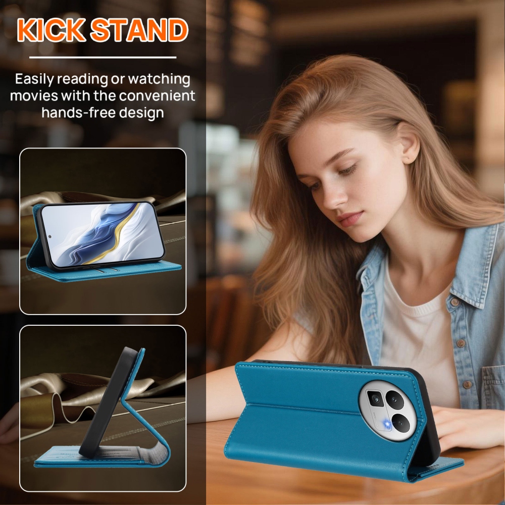 RFIDS könyvtáska Realme GT 8 Pro 5G készülékhez - világoskék színben