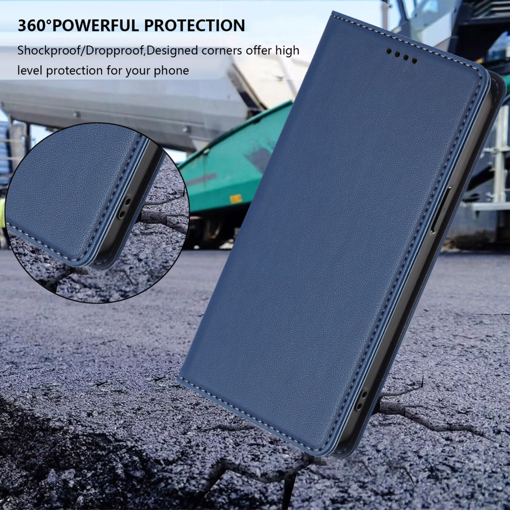 RFIDS könyvtáska Realme GT 8 Pro 5G készülékhez - sötétkék