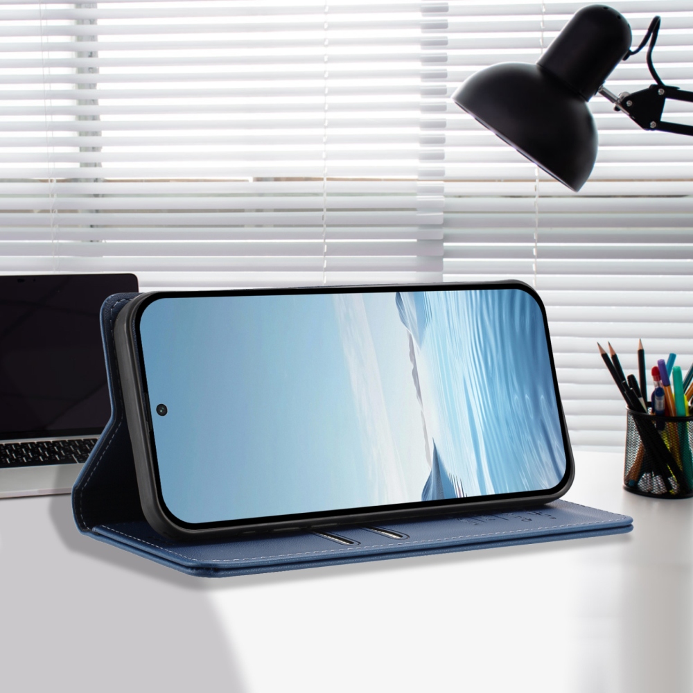 RFIDS könyvtáska Realme GT 8 Pro 5G készülékhez - sötétkék