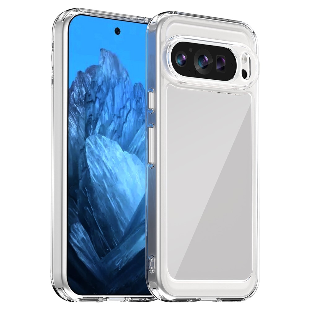 Gél tok kemény hátlappal a Google Pixel 9/9 Pro számára - átlátszó