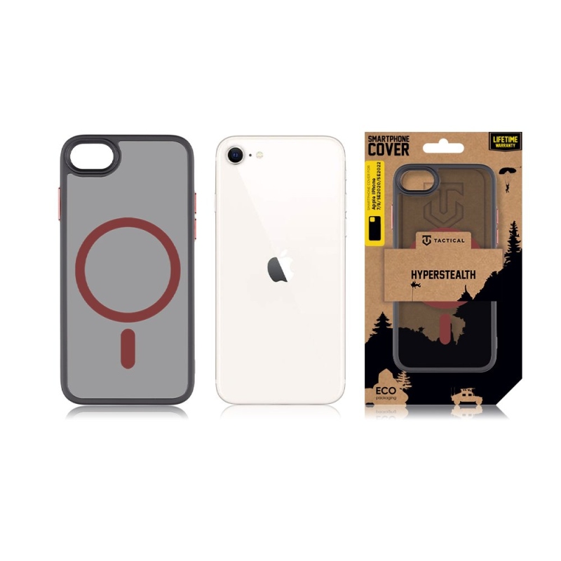 Tactical MagForce Hyperstealth 2.0 borító iPhone 7/8/SE2020/SE2022 készülékhez fekete/piros színben