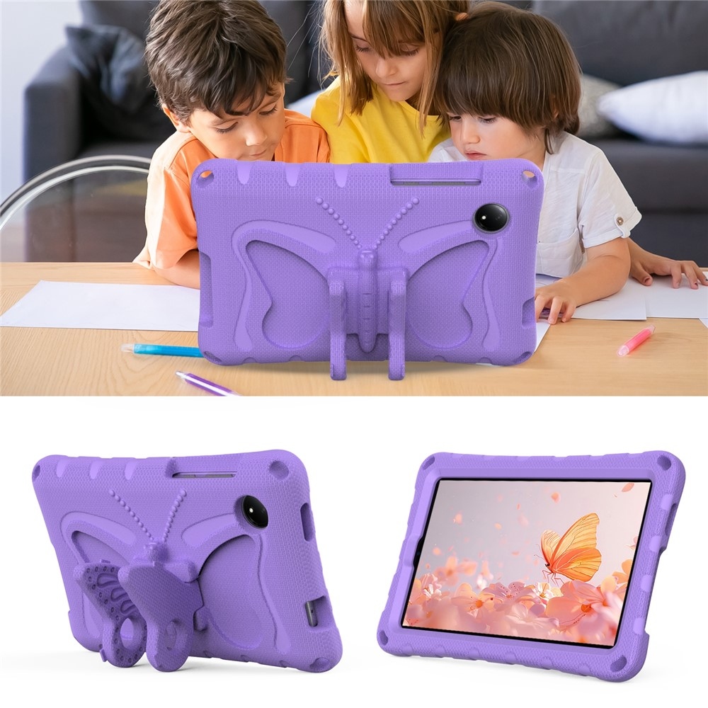 Gyerekek Pillangó EVA tartós tok pánttal Xiaomi Redmi Pad SE 8.7 tablethez - lila