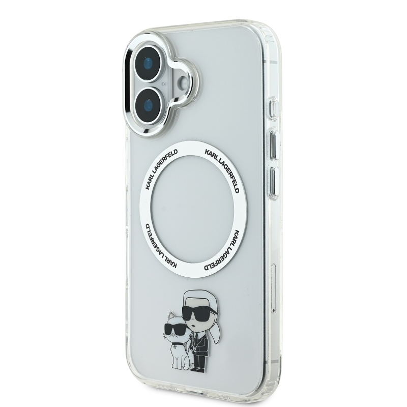 Karl Lagerfeld IML Karl és Choupette MagSafe MagSafe hátlap iPhone 16 Plus-hoz Átlátszó