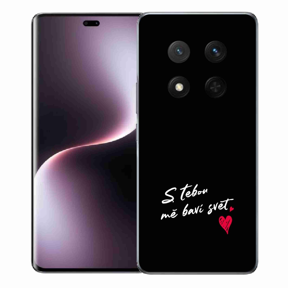 Gél borító mmCase a Honor Magic 7 Lite 5G készülékhez - szerelmes szöveg 1 fekete háttér