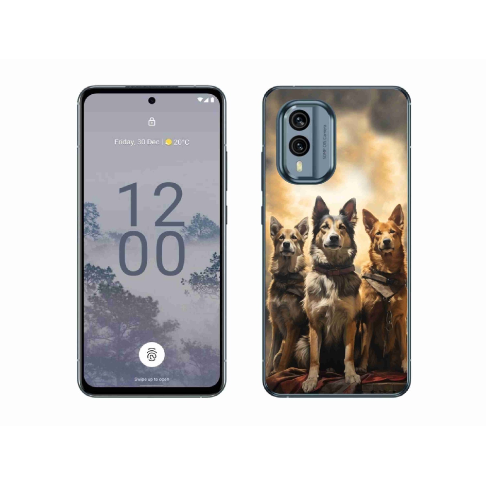 Zselés borítás mmCase a Nokia X30 5G készülékhez - három kutya