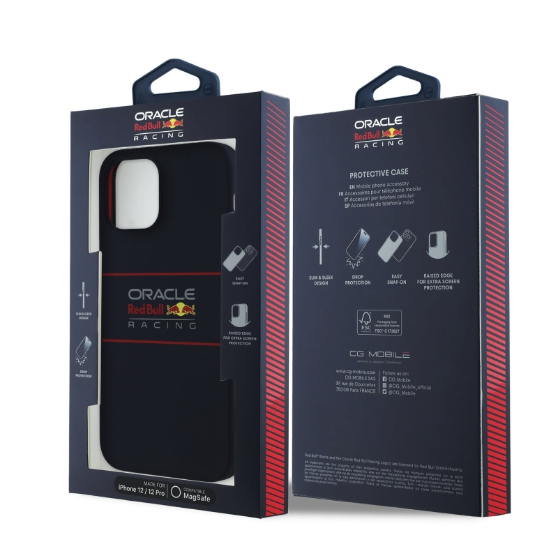 Red Bull szilikon vízszintes logós MagSafe hátlap iPhone 12/12 Pro tengerészgyalogsághoz