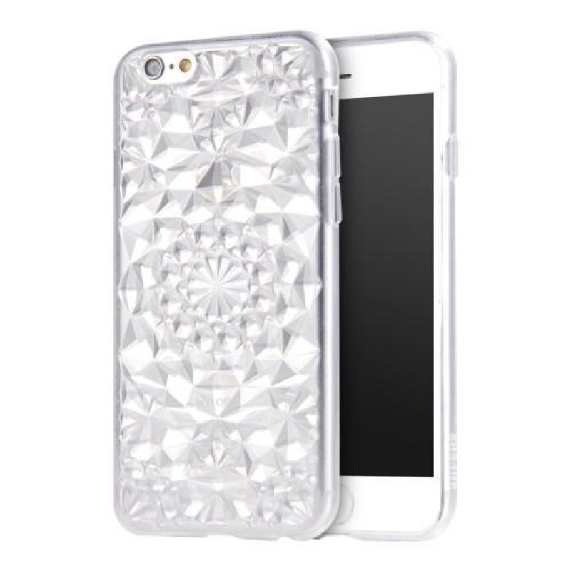 Rhomb 3D zselés tok iPhone 6s Plus és 6 Plus készülékhez - fehér
