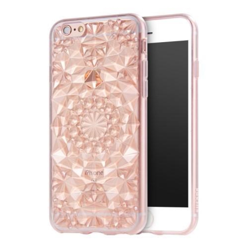 Rhomb 3D zselés tok iPhone 6s Plus és 6 Plus készülékhez - rózsaarany színű