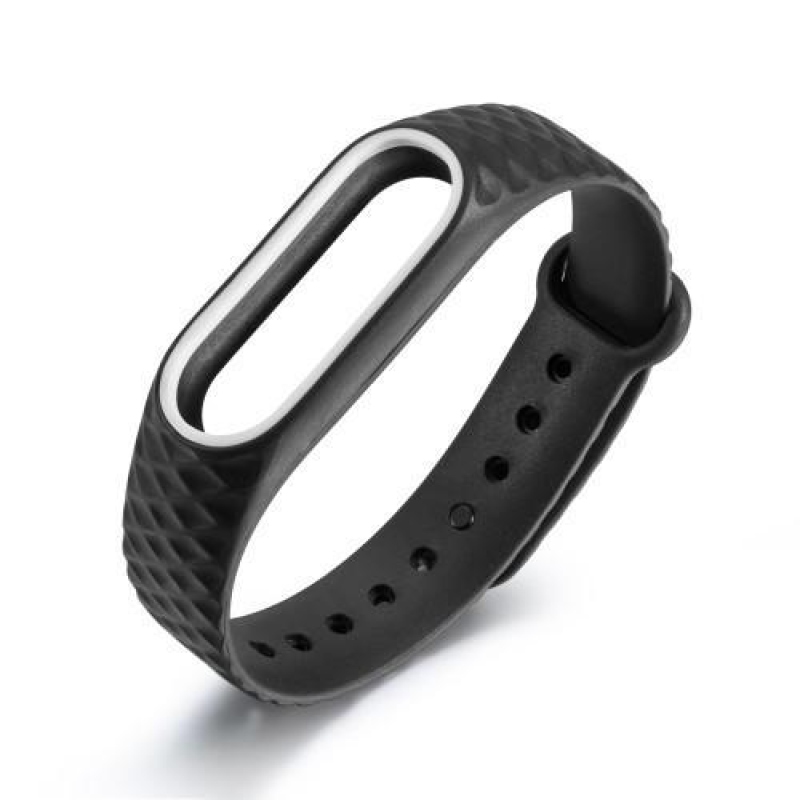 Rhomb gél szíj a Xiaomi Mi Band 2 készülékhez - fekete és fehér