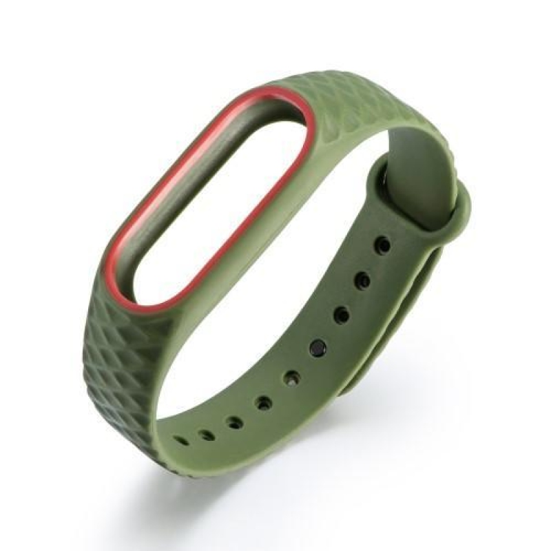 Rhomb gél szíj a Xiaomi Mi Band 2 készülékhez - piros-zöld