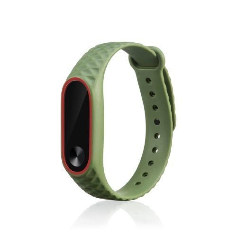 Rhomb gél szíj a Xiaomi Mi Band 2 készülékhez - piros-zöld