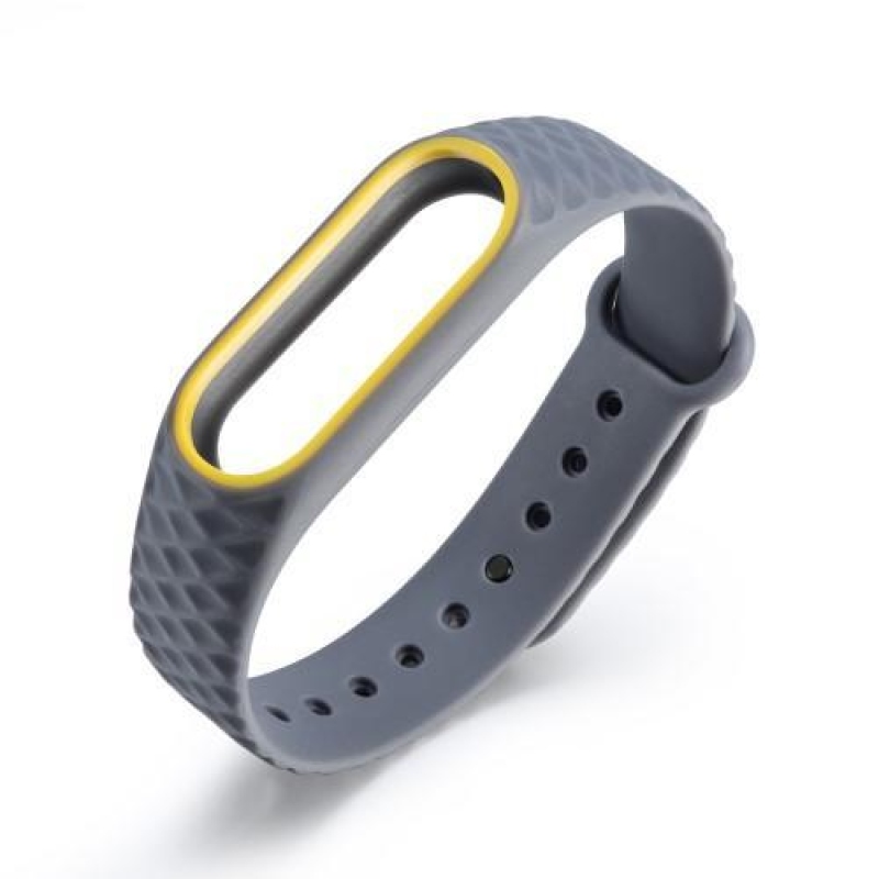 Rhomb gél szíj a Xiaomi Mi Band 2 készülékhez - szürkéssárga színű