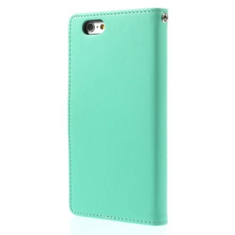RichDiary PU bőr tok iPhone 6s Plus és 6 Plus készülékhez - ciánkék színben