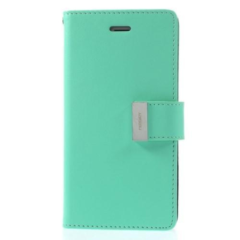 RichDiary PU bőr tok iPhone 6s Plus és 6 Plus készülékhez - ciánkék színben