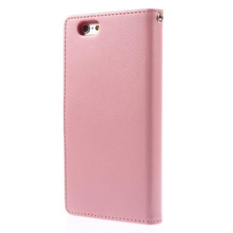 RichDiary PU bőr tok iPhone 6s Plus és 6 Plus készülékhez - rózsaszínű