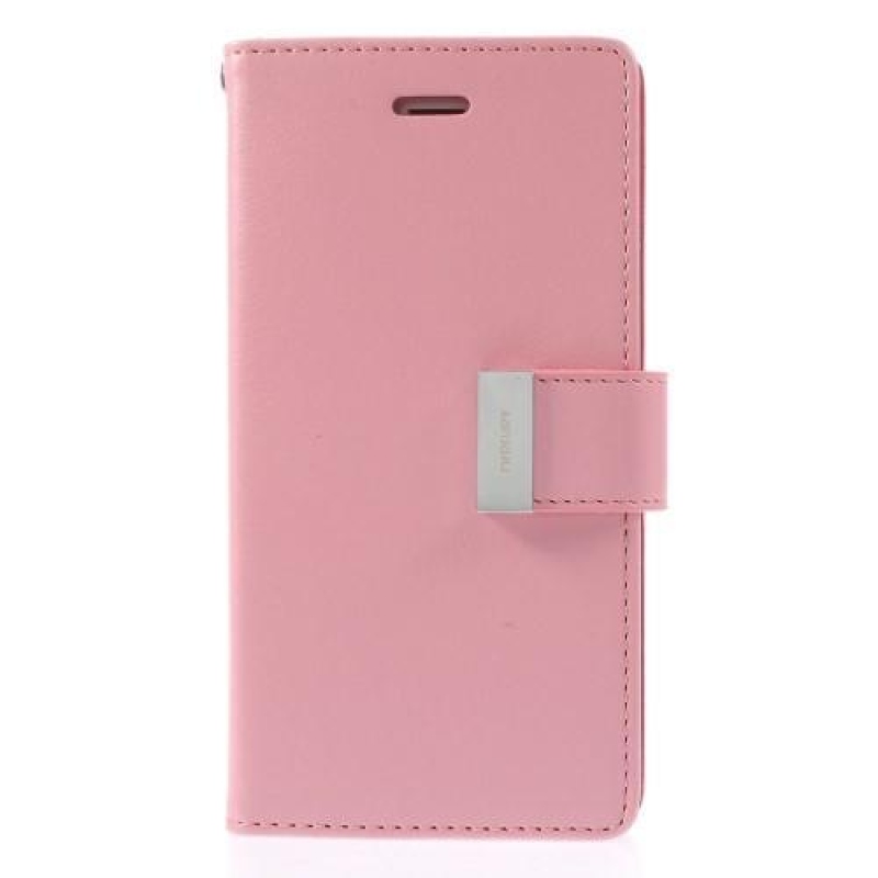 RichDiary PU bőr tok iPhone 6s Plus és 6 Plus készülékhez - rózsaszínű