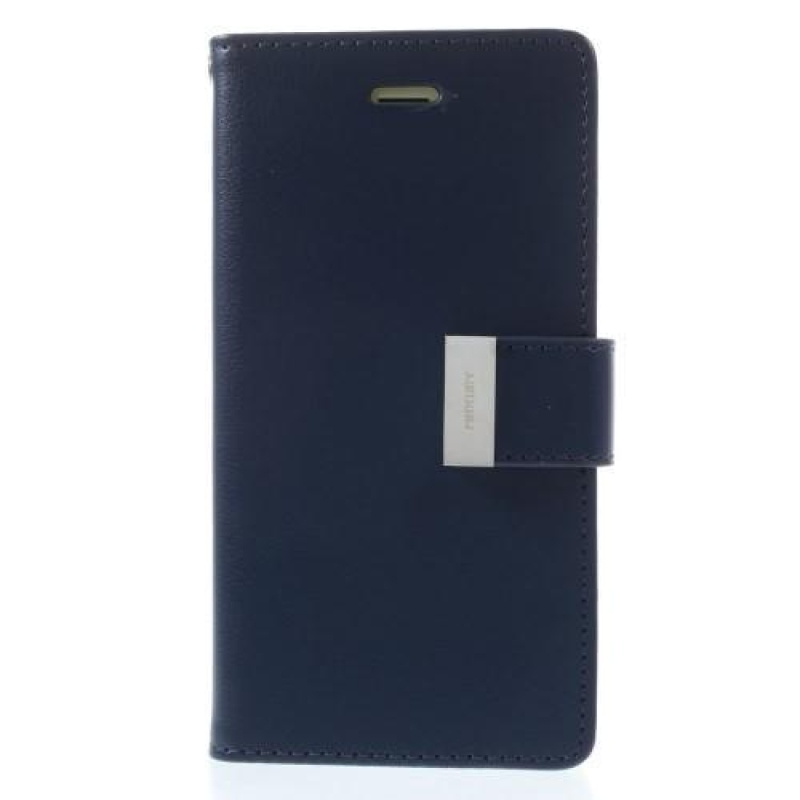 RichDiary PU bőr tok iPhone 6s Plus és 6 Plus készülékhez - sötétkék színben